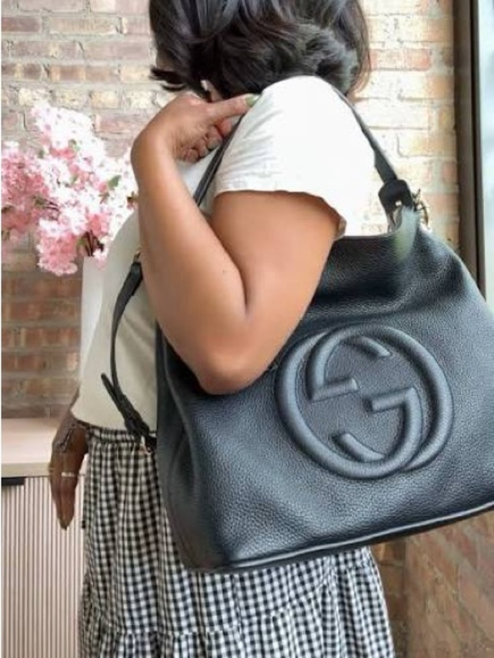 Gucci Soho Black Pebbled Leather Shoulder Crossbody Hobo Bag Like New - Picture 13 of 13